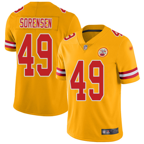 Men Kansas City Chiefs #49 Sorensen Daniel Limited Gold Inverted Legend Nike NFL Jersey